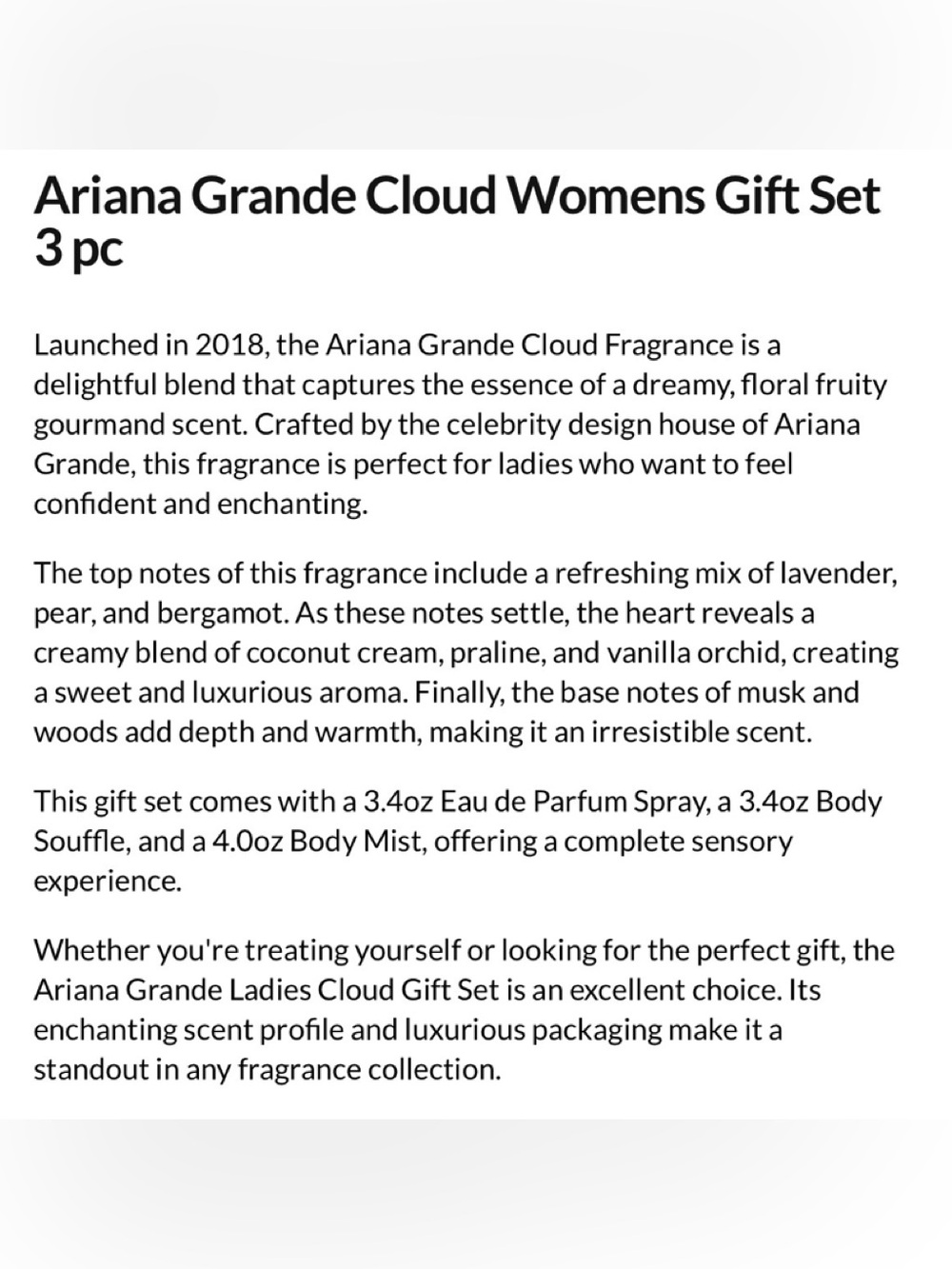 Ariana Grande Cloud Gift Set - New & Unused - Picture 3 of 4